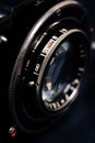 A retro camera lens close-up Royalty Free Stock Photo