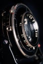 A retro camera lens close-up Royalty Free Stock Photo