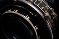 A retro camera lens close-up Royalty Free Stock Photo