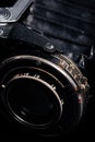 A retro camera lens close-up Royalty Free Stock Photo