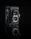 The old German medium-format TLR camera Rolleiflex Royalty Free Stock Photo