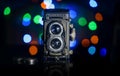 The old German medium-format TLR camera Rolleiflex Royalty Free Stock Photo