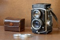 Retro camera Rollieflex and lenscap