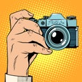 Retro camera snapshot selfie