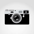 Retro camera or vintage camera in a flat style on Royalty Free Stock Photo