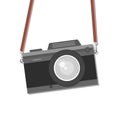 Retro camera, vintage camera, flat style design. Old photo camera. Photo shooting. Vector illustration Royalty Free Stock Photo