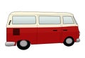 Retro Camper Van On White Background