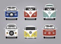 Retro camping van collection design Royalty Free Stock Photo