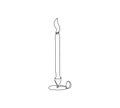 Retro candle holder and candle one line art. Continuous line drawing of new year holidays, christmas, traditional