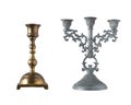 Retro candlesticks isolated on white background. Royalty Free Stock Photo