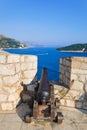 Retro cannon at Dubrovnik, Croatia Royalty Free Stock Photo