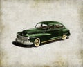 Retro car - American classics. Green antique automobile Royalty Free Stock Photo