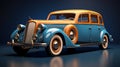 Retro Car on Background Vintage Journey Royalty Free Stock Photo