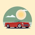 Retro car. Classic car in vintage style Royalty Free Stock Photo