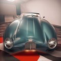 Illustration using a photo of a 1953 C-type Jaguar by artificial intelligence Royalty Free Stock Photo