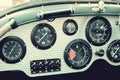 Retro car dashboard with gauges Royalty Free Stock Photo