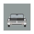Retro car. Front view. Limousine. Vector illustration. Flat design