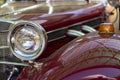 Retro Car Headlight. Vintage Chrome Front Light Royalty Free Stock Photo