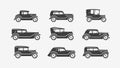 Retro cars icon set. Transport, transportation symbol. Vector illustration Royalty Free Stock Photo