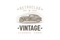 Retro car logo template. Vector, layered, text outlined.