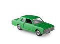 Retro car, miniature collectible vintage toy, isolated on white background with clipping path Royalty Free Stock Photo