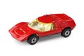 Retro car, miniature collectible vintage toy, isolated on white background with clipping path Royalty Free Stock Photo