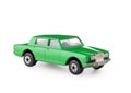 Retro car, miniature collectible vintage toy, isolated on white background with clipping path Royalty Free Stock Photo