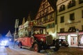 Retro car near store selling traditional Christmas gifts and toys in Rothenburg ob der Tauber, Bavaria, Germany Royalty Free Stock Photo