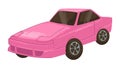 Retro car from 2000s, modern transport pink auto Royalty Free Stock Photo