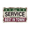 Retro car service metal vintage sign. Vector illustration. on a white background Royalty Free Stock Photo