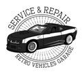 Retro car service sign Royalty Free Stock Photo
