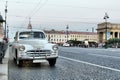 Retro car on the street of St. Petersburg moskvich 407 Royalty Free Stock Photo