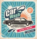 Retro car wash poster Royalty Free Stock Photo