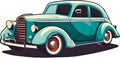 Retro Car White Background Image Illustration Royalty Free Stock Photo