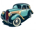 Retro Car White Background Image Illustration Royalty Free Stock Photo