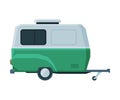 Retro Caravan Trailer, Mobile Home for Summer Travel and Adventures Flat Vector Illustration