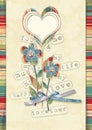 Retro card with flowers Royalty Free Stock Photo