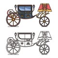 Retro carriage for wedding or vintage chariot