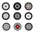 Retro cars classic and sport cars wheel set