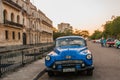 Retro cars parked, waiting for tourists to explore the city. Old Havana, Cuba