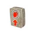 retro cartoon big red push button