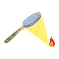 retro cartoon burning magnifying glass Royalty Free Stock Photo
