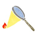 retro cartoon burning magnifying glass Royalty Free Stock Photo