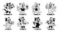 Retro Cartoon Cat Character Set Royalty Free Stock Photo