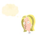 retro cartoon confused blond woman