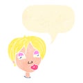 retro cartoon confused blond woman