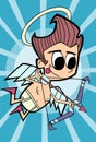 Retro cartoon cupid