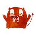 retro cartoon of cute kawaii red demon Royalty Free Stock Photo