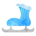 retro cartoon doodle of an ice skate boot