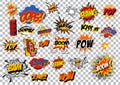 Retro cartoon explosion pop art comic set. Vector